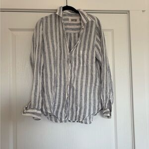 Greyson Women's Gray Striped Button Down Shirt